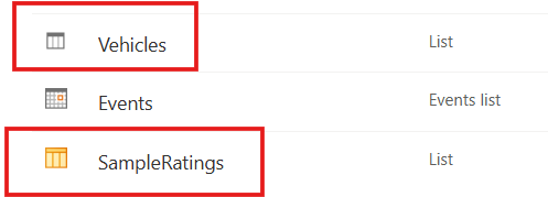 A comparison showing the visual difference in SharePoint Site Contents between a modern list icon (flat graphic) and a legacy list icon (colorful Excel-style grid).